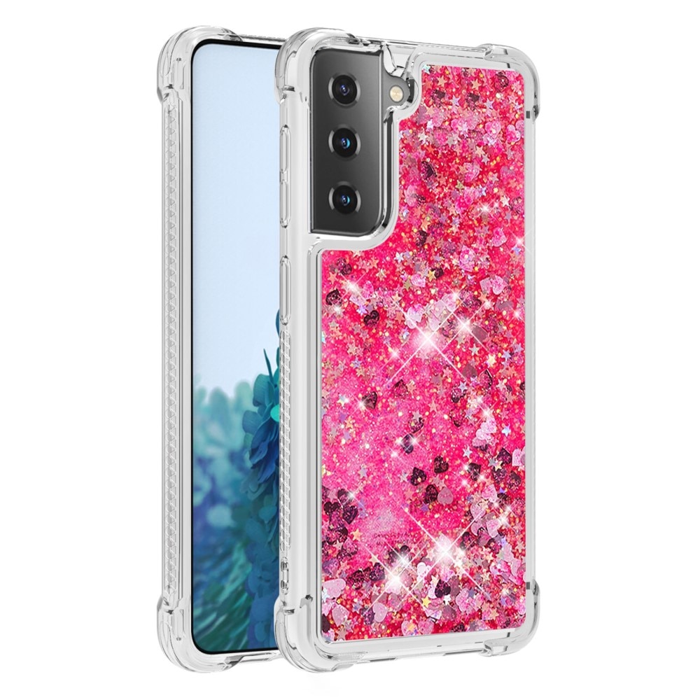 Samsung Galaxy S21 Glitter Powder TPU Case Roze