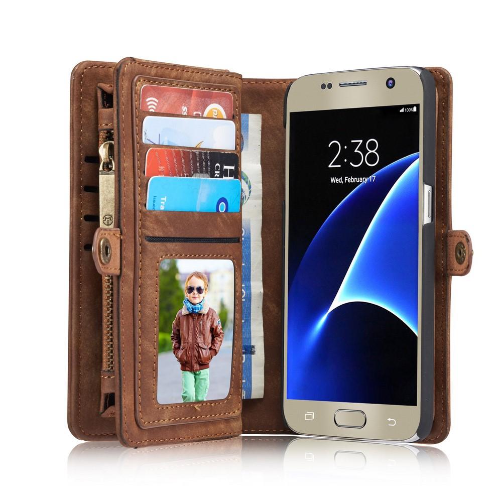 Multi-slot hoesje Samsung Galaxy S7 Bruin