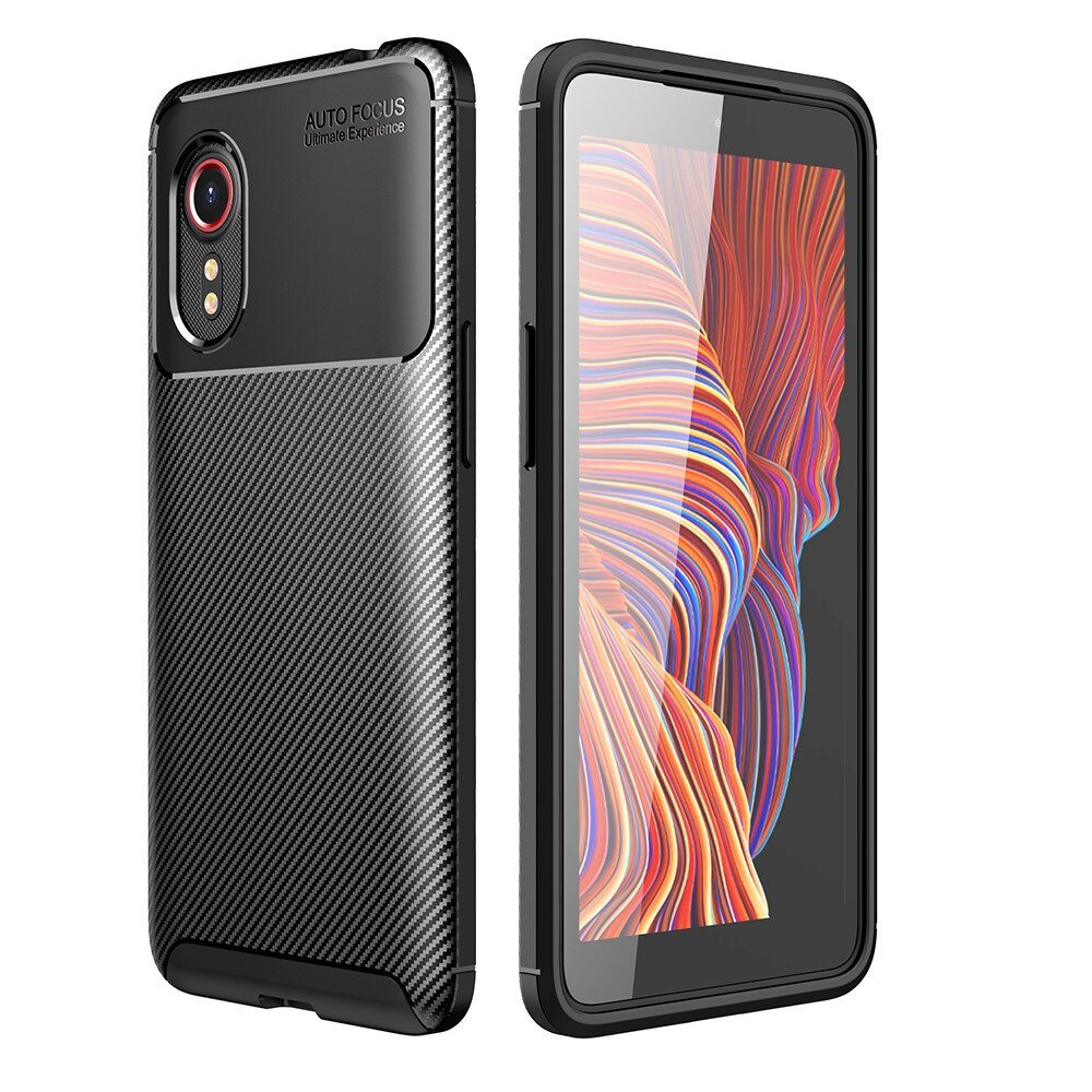 Hoesje TPU Koolstofvezel Samsung Galaxy Xcover 5 zwart