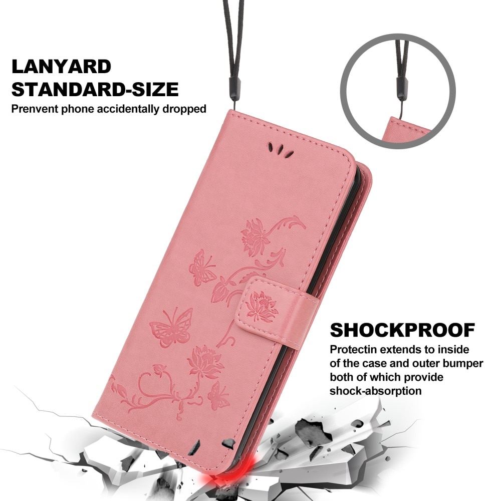 Samsung Galaxy A22 5G Leren vlinderhoesje Roze