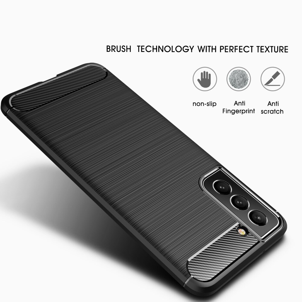 Hoesje TPU Brushed Samsung Galaxy S21 FE Zwart