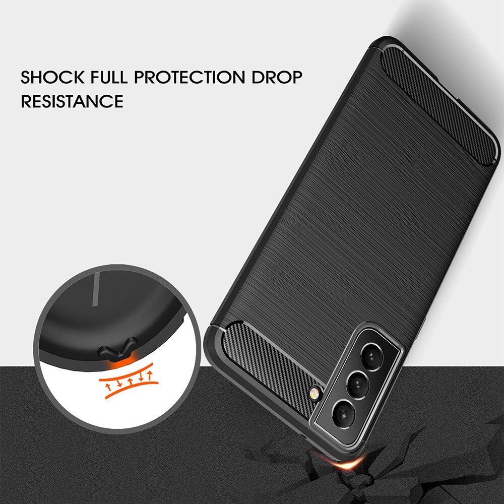 Hoesje TPU Brushed Samsung Galaxy S21 FE Zwart
