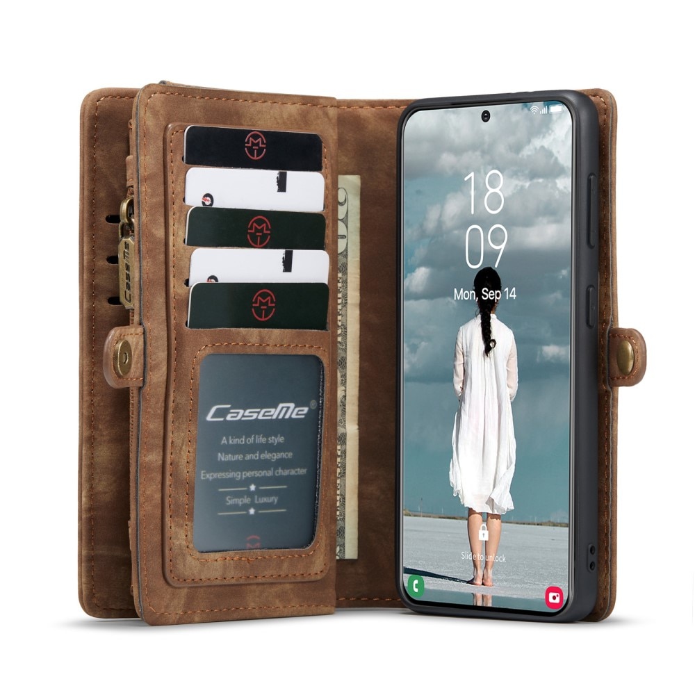 Multi-slot hoesje Samsung Galaxy S21 FE Bruin