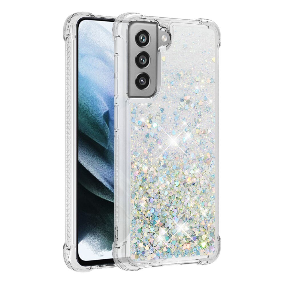 Samsung Galaxy S21 FE Glitter Powder TPU Case Zilver