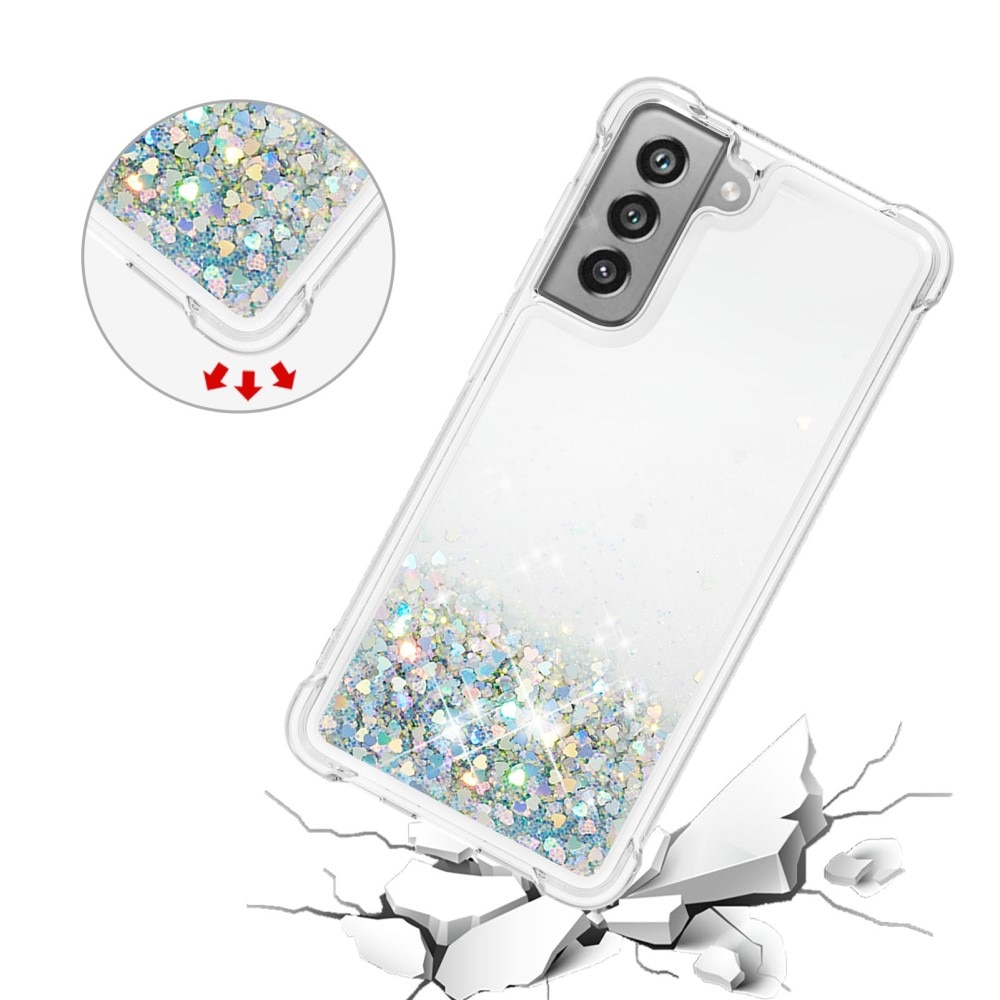 Samsung Galaxy S21 FE Glitter Powder TPU Case Zilver