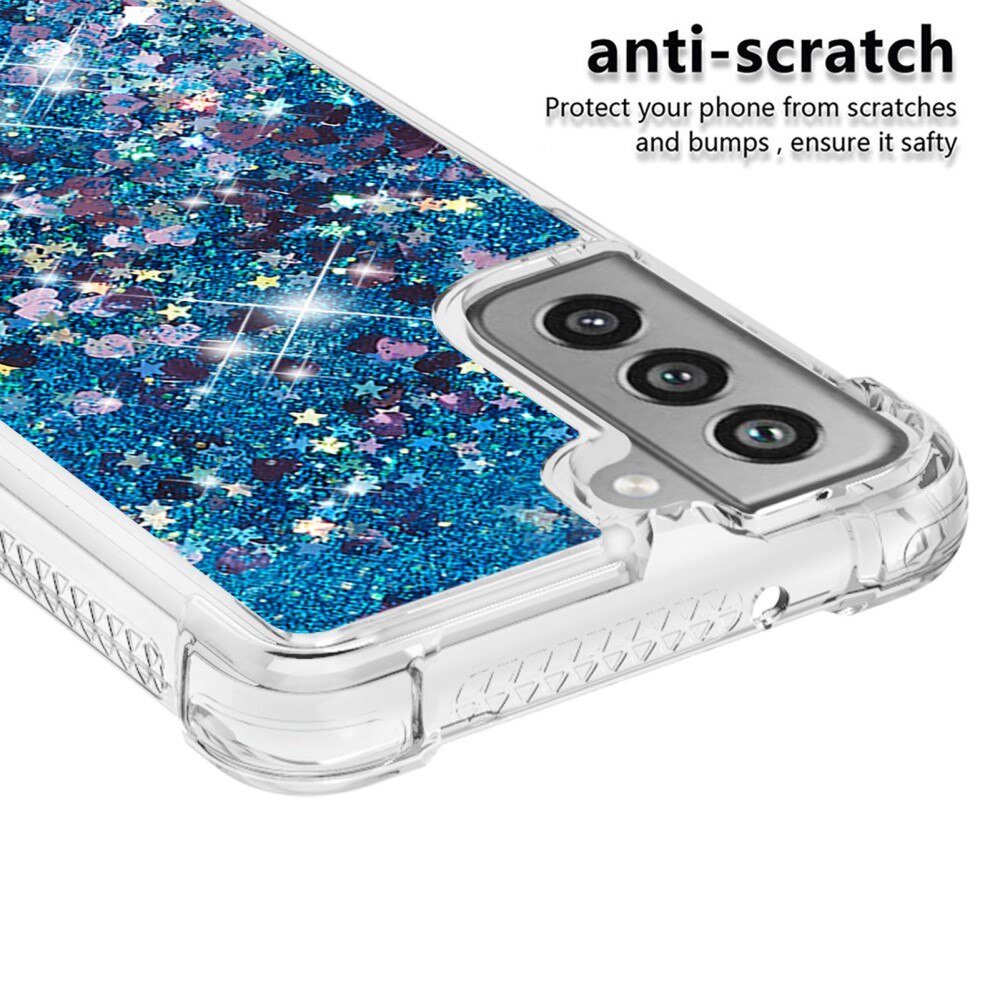 Samsung Galaxy S21 FE Glitter Powder TPU Case Blauw