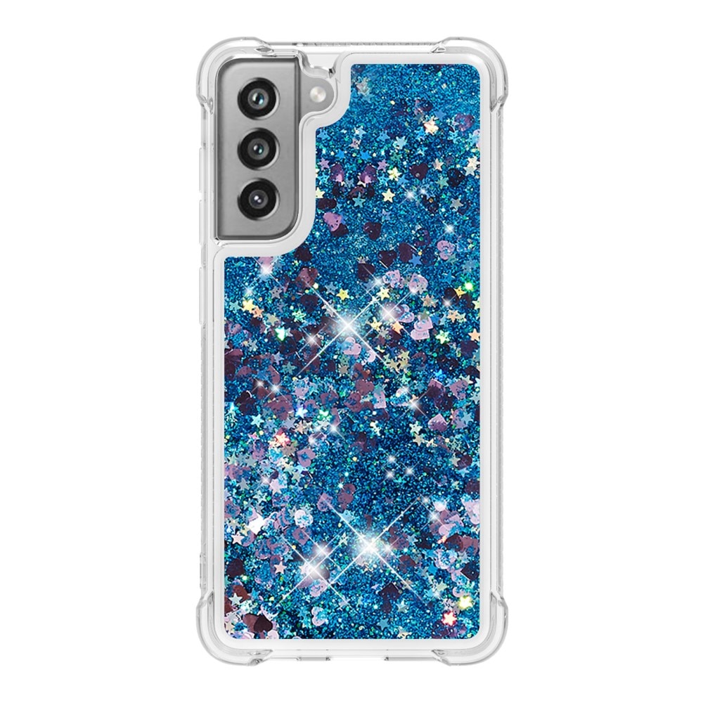Samsung Galaxy S21 FE Glitter Powder TPU Case Blauw