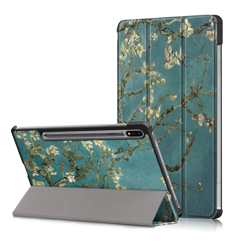 Samsung Galaxy Tab S7 FE Tri-fold Hoesje Kersenbloemen