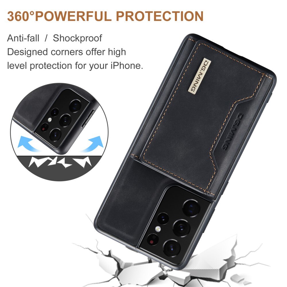 Magnetic Card Slot Case Samsung Galaxy S21 Ultra Zwart