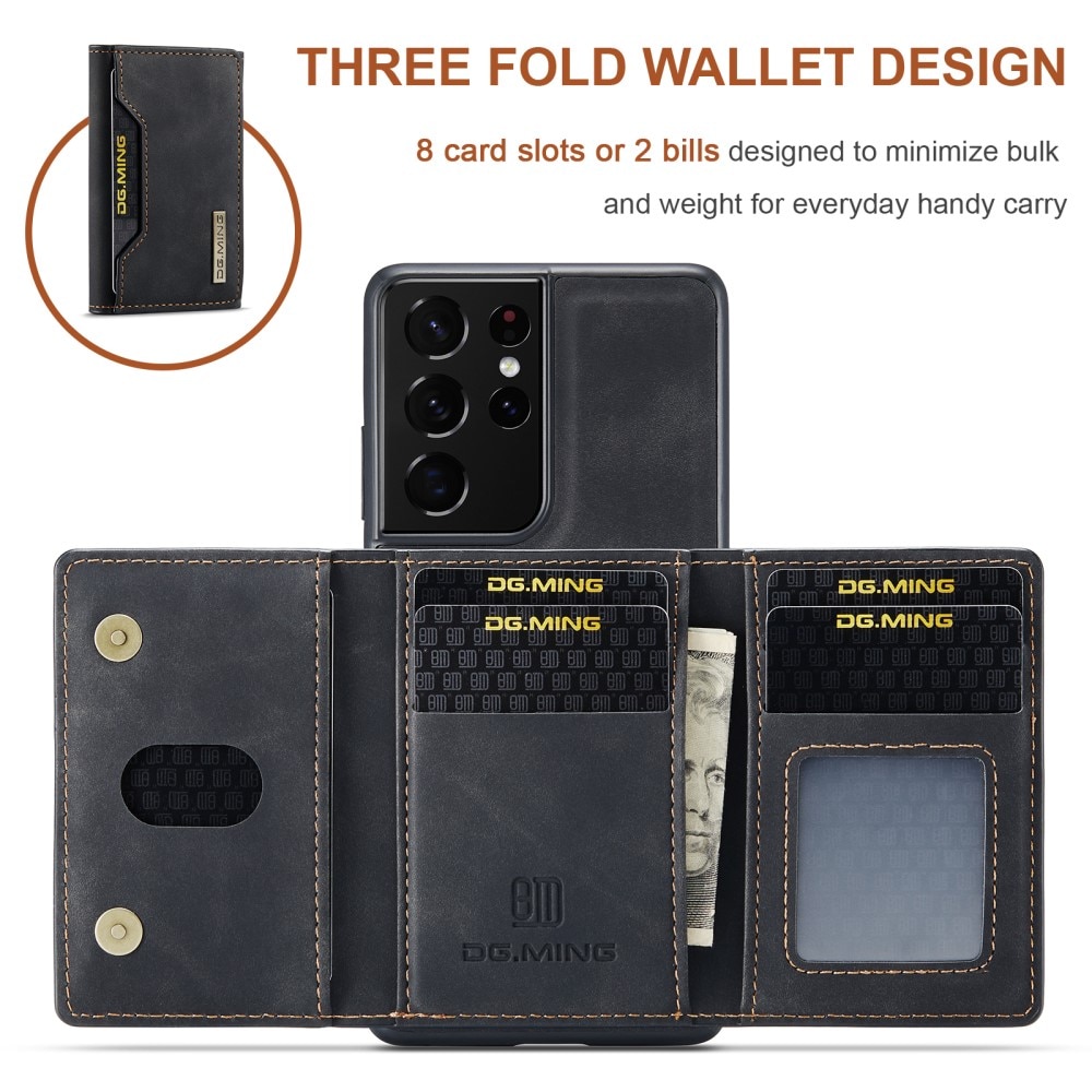 Magnetic Card Slot Case Samsung Galaxy S21 Ultra Zwart