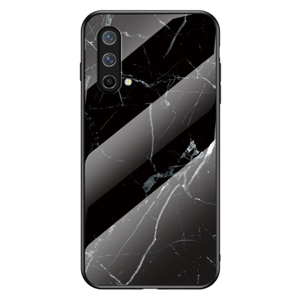 OnePlus Nord CE 5G Hoesje Gehard Glas Zwart marmer