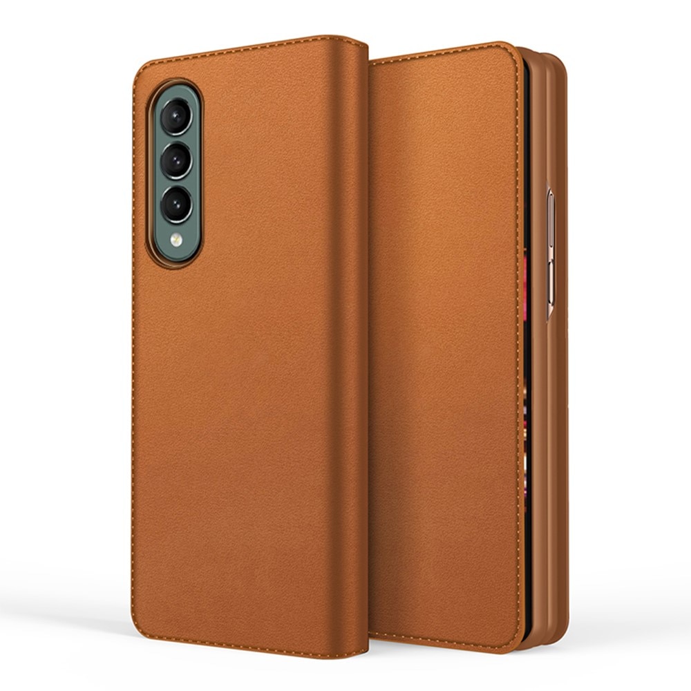 Samsung Galaxy Z Fold 3 Echt lederen hoesje Bruin