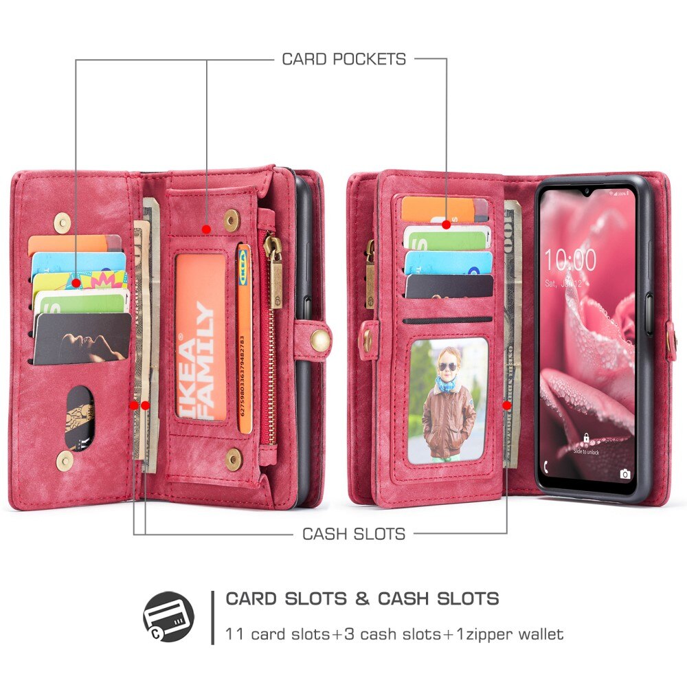 Multi-slot Hoesje Samsung Galaxy A12 5G Rood
