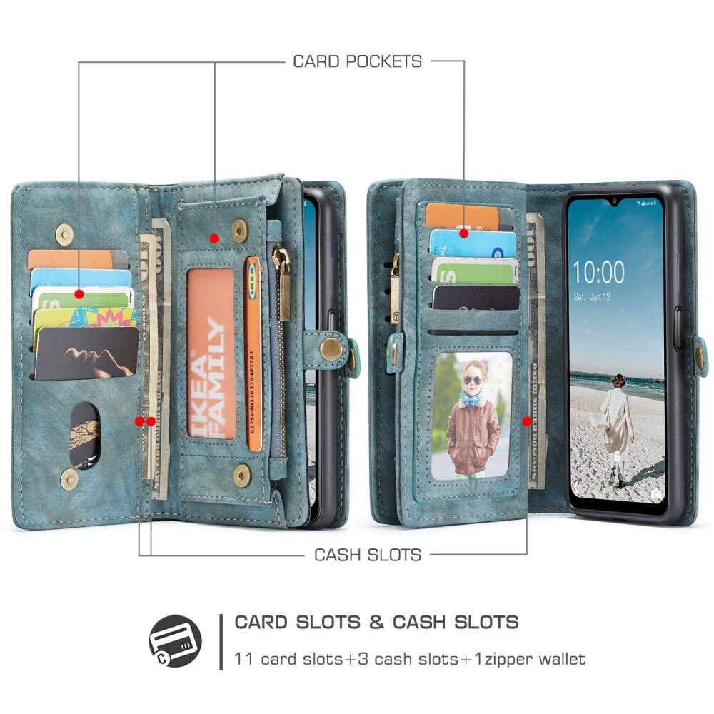 Multi-slot Hoesje Samsung Galaxy A12 5G Blauw