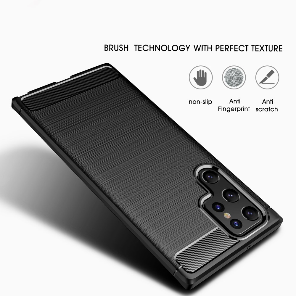 Brushed TPU Case Samsung Galaxy S22 Ultra Zwart