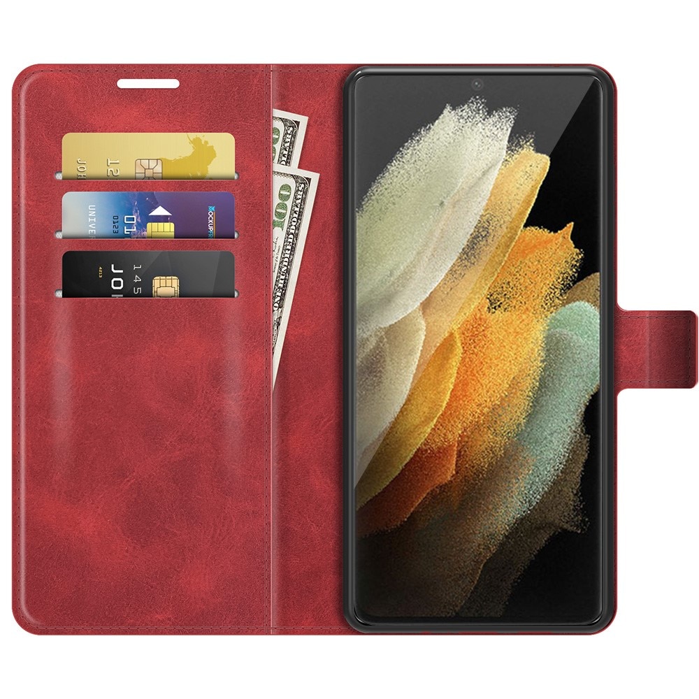 Samsung Galaxy S22 Ultra Leather Wallet Red