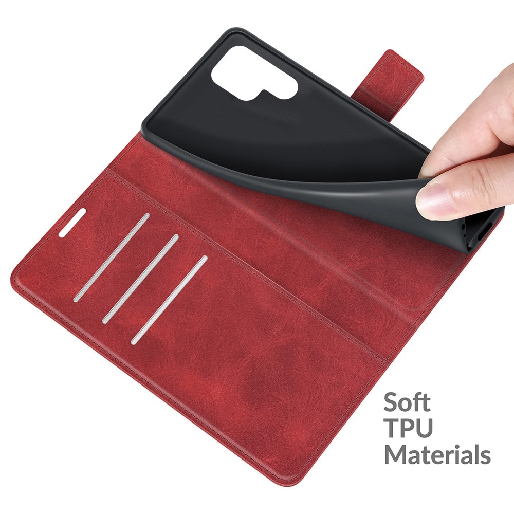 Samsung Galaxy S22 Ultra Leather Wallet Red