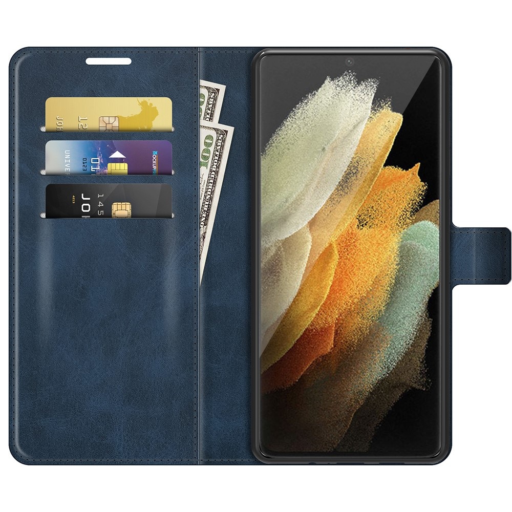 Samsung Galaxy S22 Ultra Leather Wallet Blue