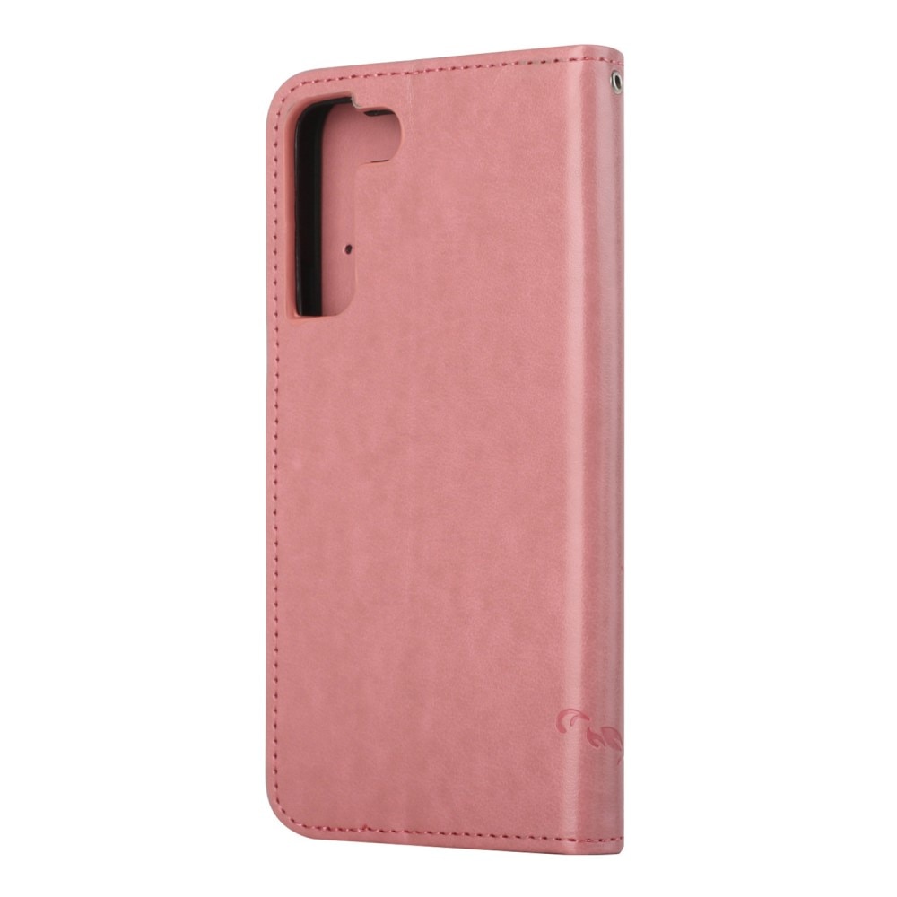 Samsung Galaxy S22 Leren vlinderhoesje Roze