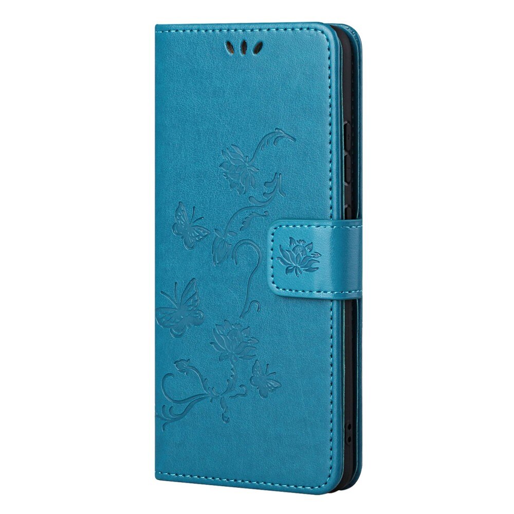 Samsung Galaxy S22 Leren vlinderhoesje Blauw