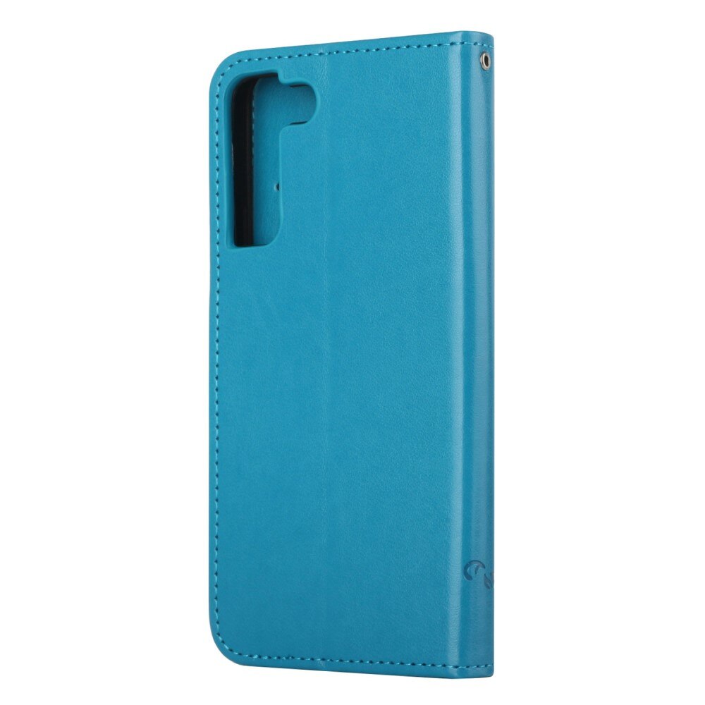 Samsung Galaxy S22 Leren vlinderhoesje Blauw