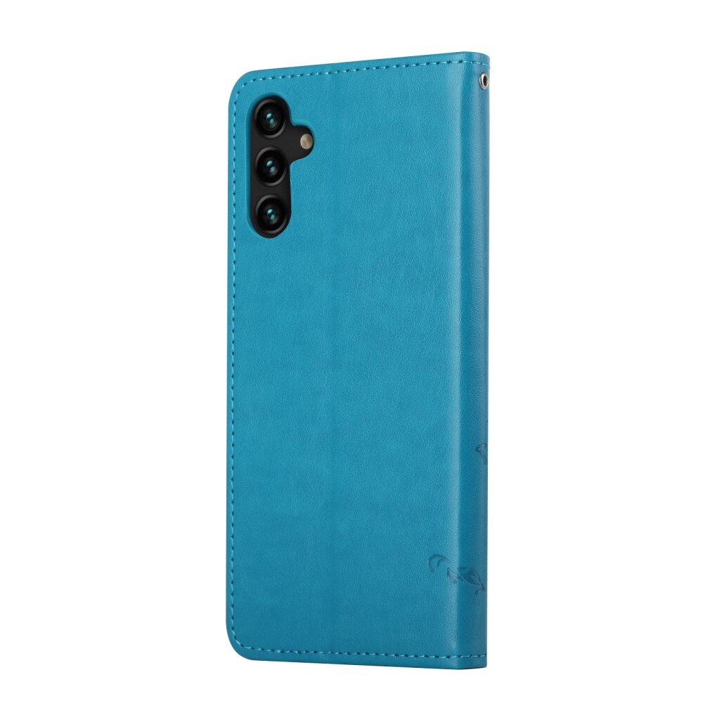 Samsung Galaxy A04s Leren vlinderhoesje blauw