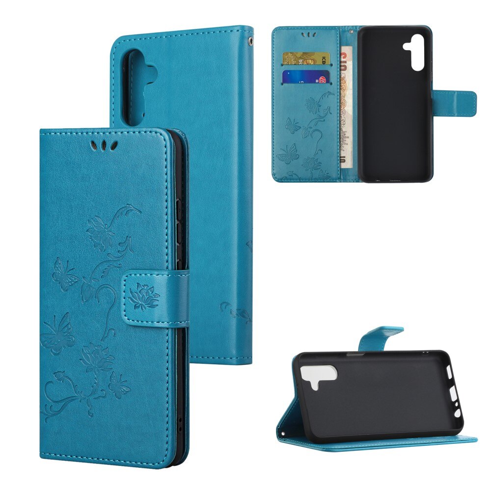 Samsung Galaxy A04s Leren vlinderhoesje Blauw