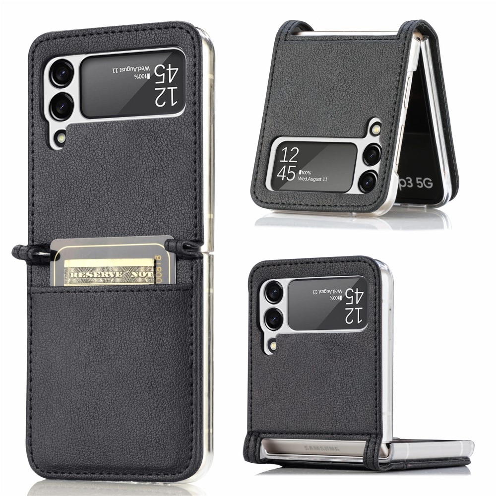 Slim Card Wallet Samsung Galaxy Z Flip 3 Zwart