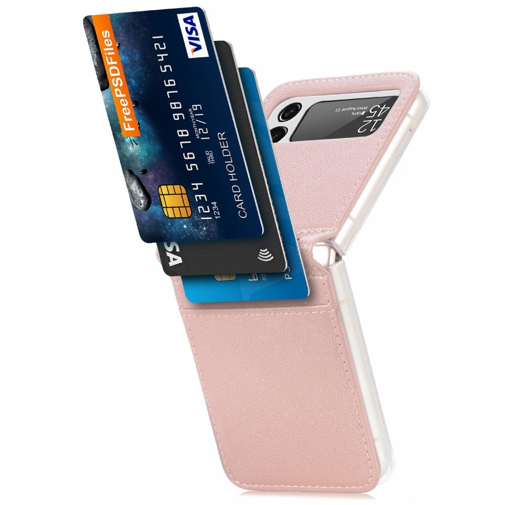 Slim Card Wallet Samsung Galaxy Z Flip 3 Roze