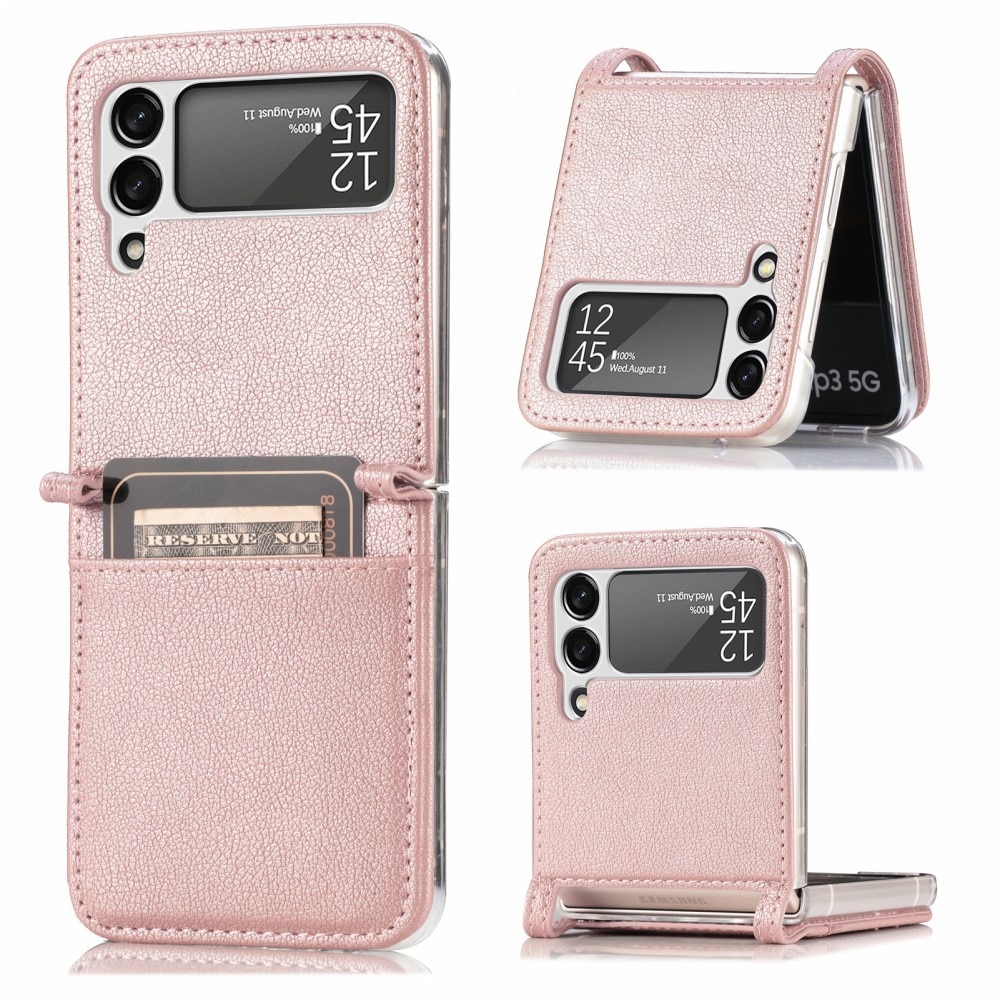 Slim Card Wallet Samsung Galaxy Z Flip 3 Roze