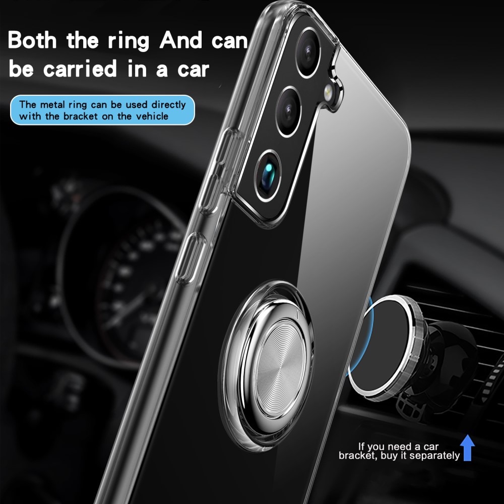 Samsung Galaxy S22 TPU hoesje Finger Ring Kickstand transparant