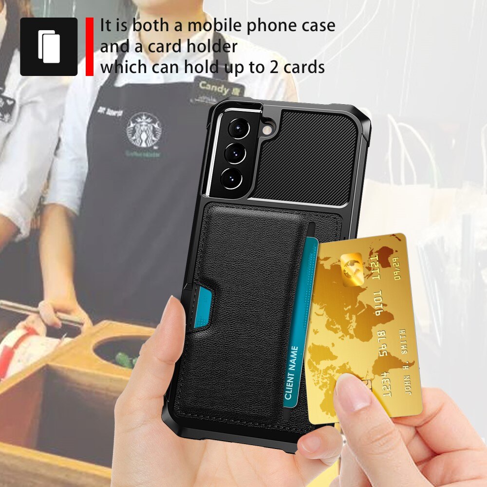 Samsung Galaxy S22 Tough Card Case Zwart