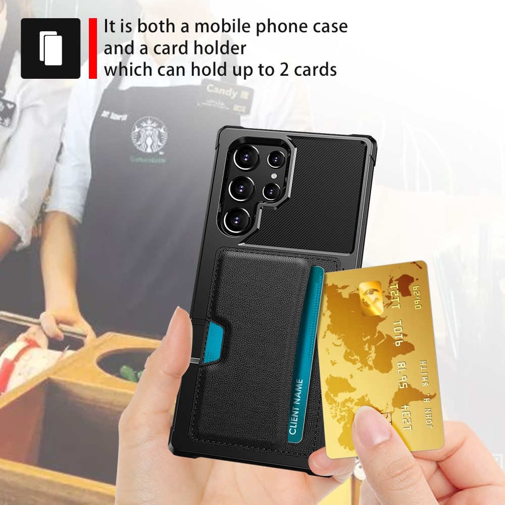 Samsung Galaxy S22 Ultra Tough Card Case Zwart