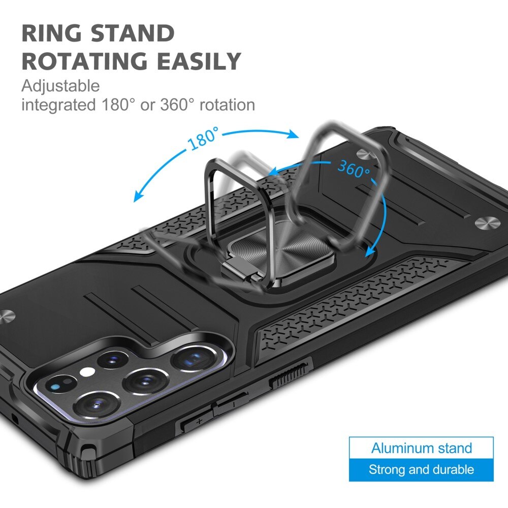 Samsung Galaxy S22 Ultra Hybridcase Tech Ring Zwart