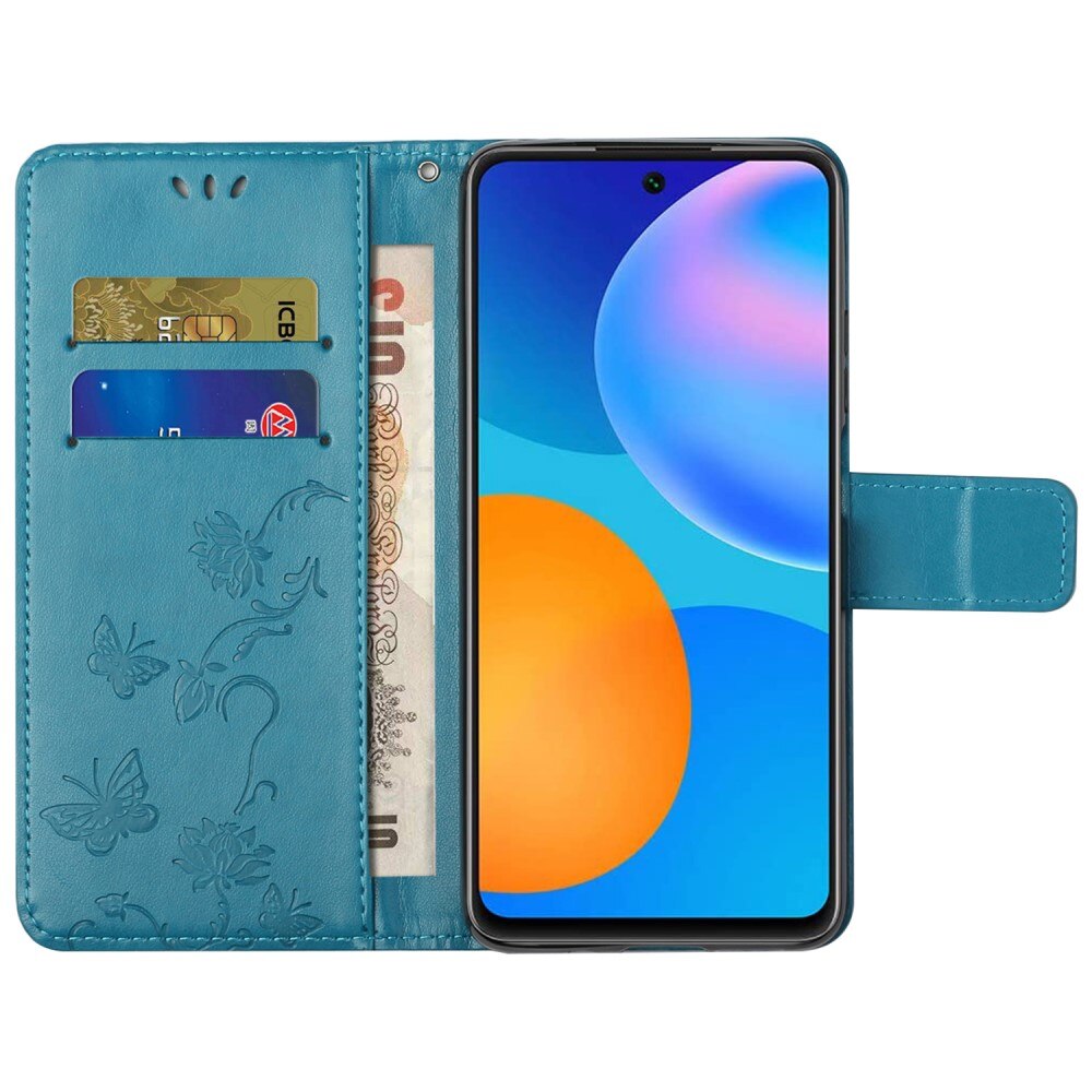 Samsung Galaxy A73 5G Leren vlinderhoesje Blauw