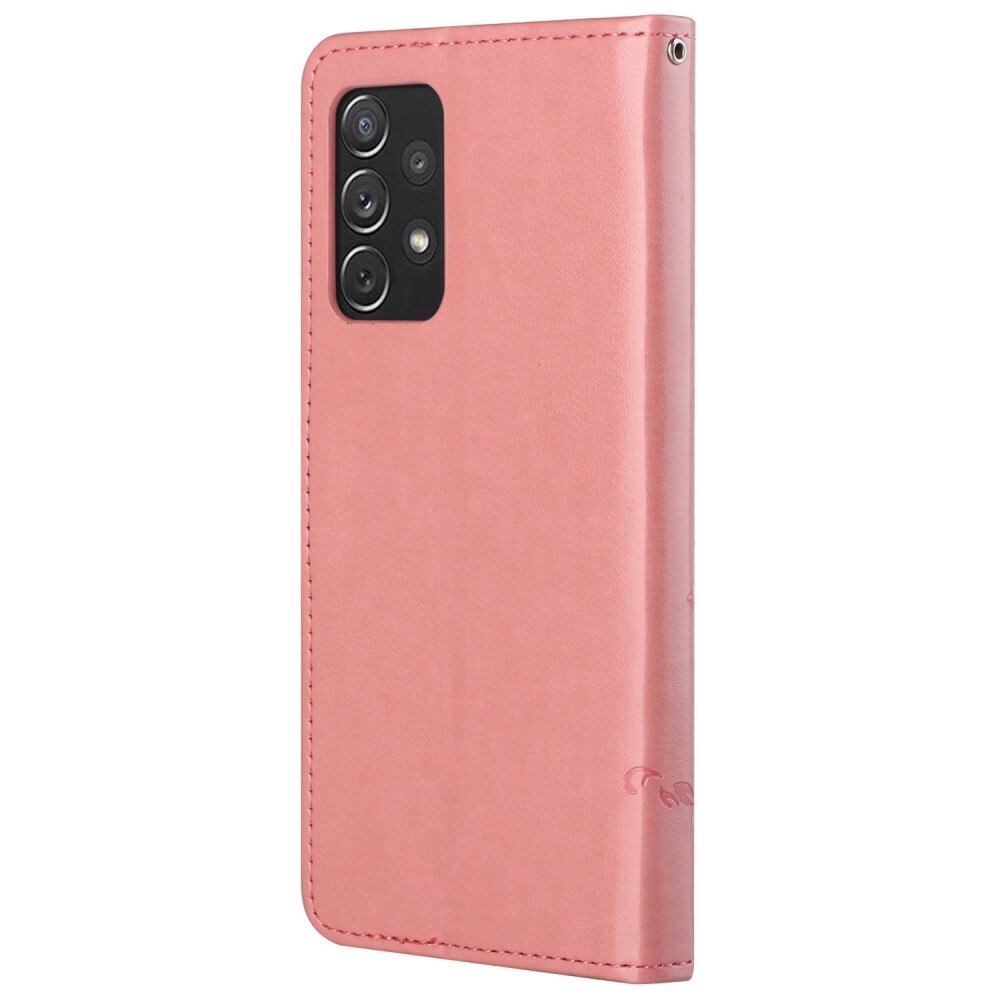 Samsung Galaxy A73 5G Leren vlinderhoesje Roze