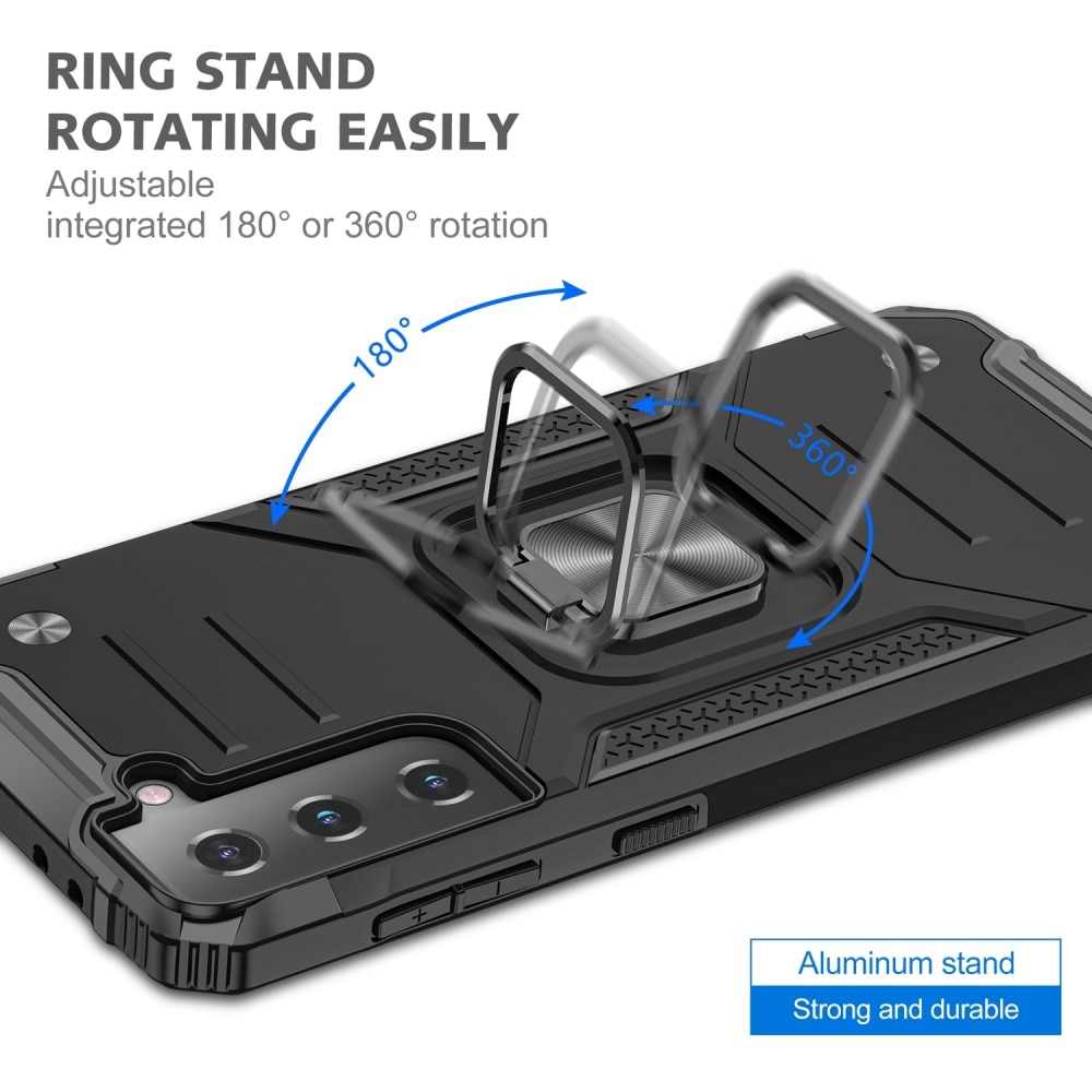 Samsung Galaxy S21 FE Hybridcase Tech Ring Zwart
