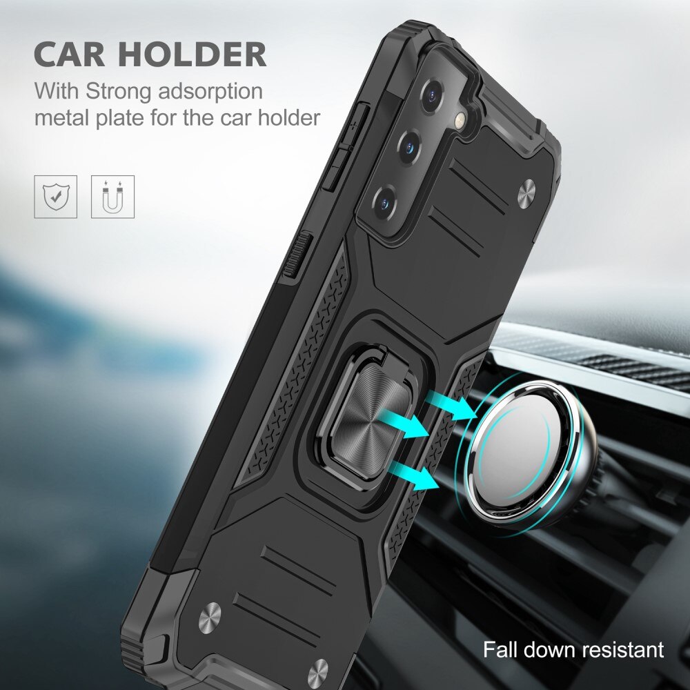 Samsung Galaxy S22 Hybridcase Tech Ring Zwart