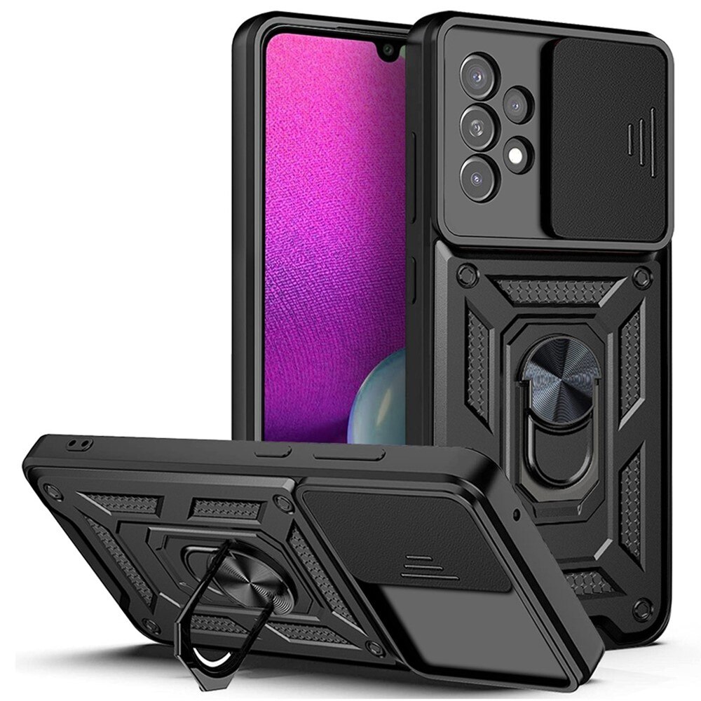 Samsung Galaxy A33 Hybridcase Ring+Camera Protector Zwart