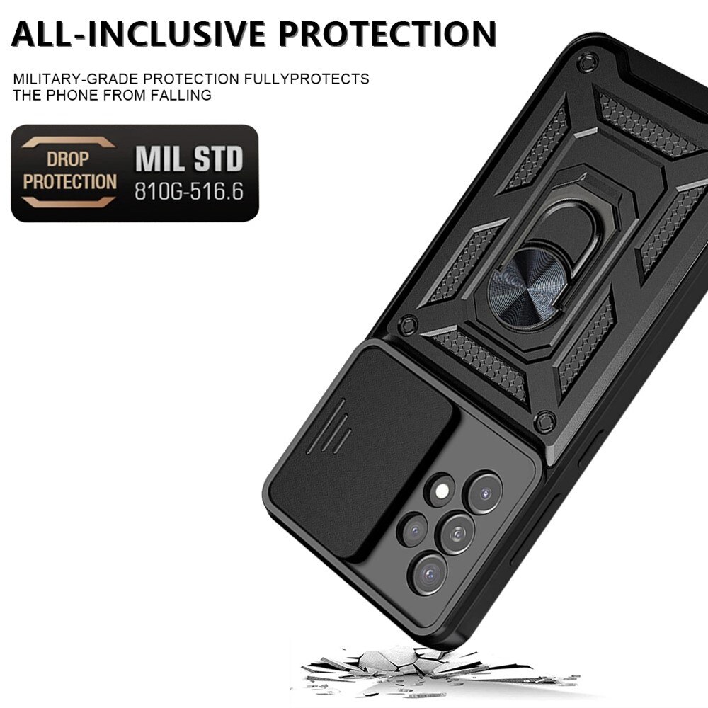 Samsung Galaxy A33 Hybridcase Ring + Camera Protector Zwart