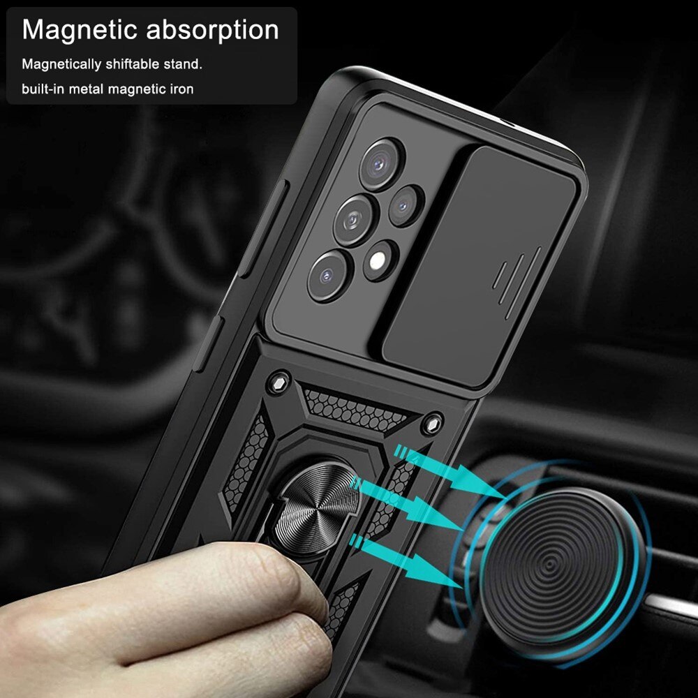Samsung Galaxy A33 Hybridcase Ring + Camera Protector Zwart