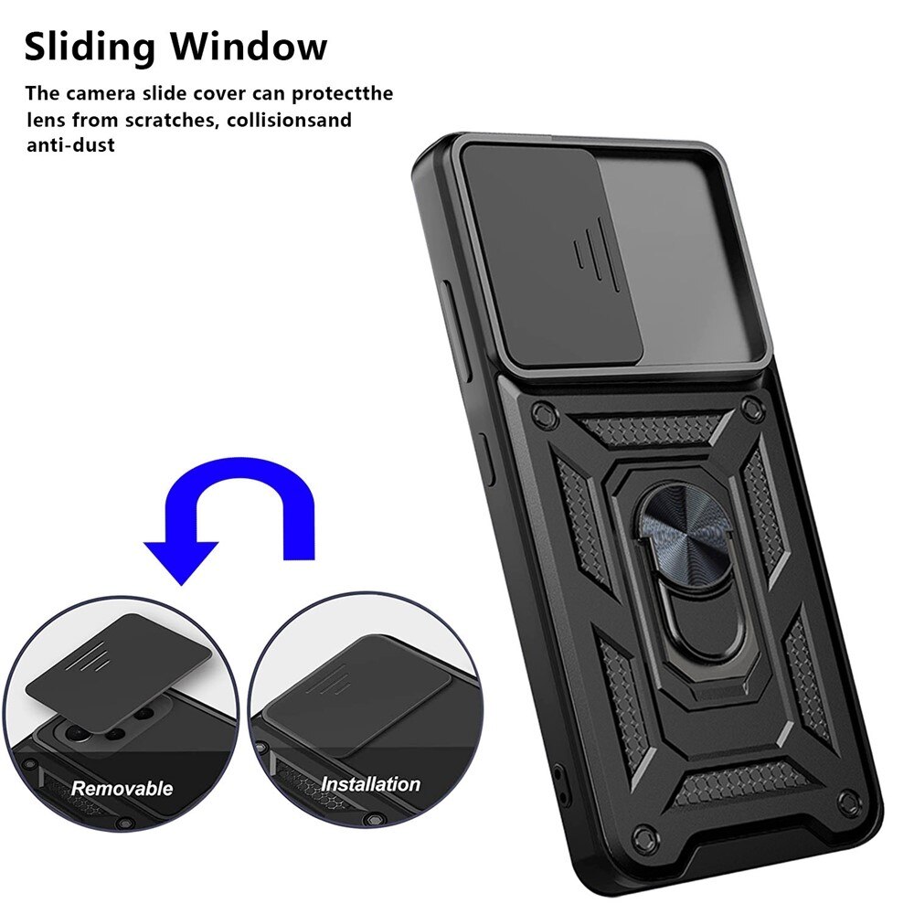 Samsung Galaxy A33 Hybridcase Ring + Camera Protector Zwart