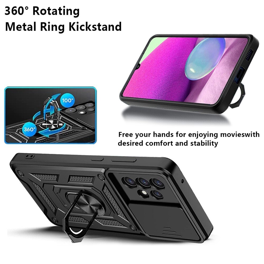 Samsung Galaxy A33 Hybridcase Ring + Camera Protector Zwart