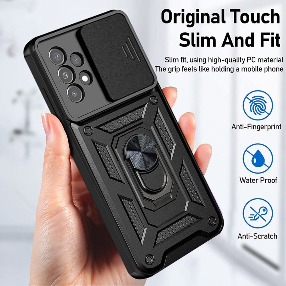 Samsung Galaxy A33 Hybridcase Ring + Camera Protector Zwart