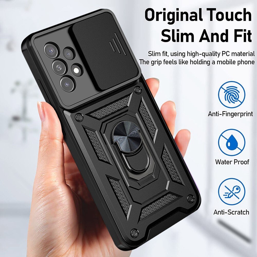 Samsung Galaxy A33 Hybridcase Ring+Camera Protector Zwart