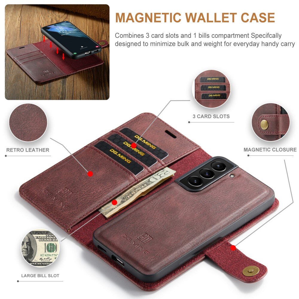 Magnet Wallet Samsung Galaxy S22 Rood