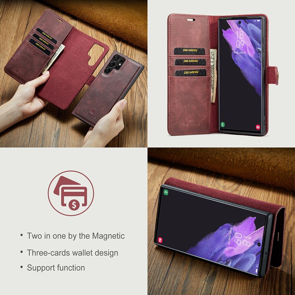 Magnet Wallet Samsung Galaxy S22 Ultra Rood