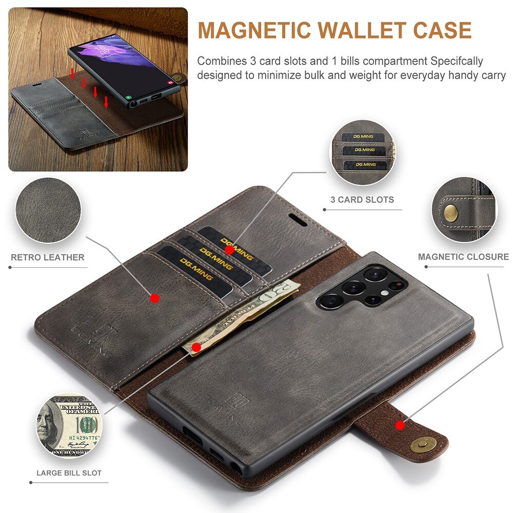 Magnet Wallet Samsung Galaxy S22 Ultra Bruin