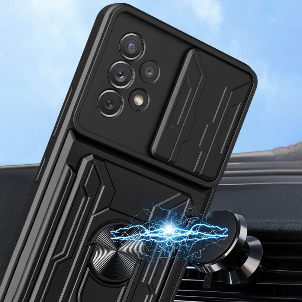 Samsung Galaxy A53 Hybrid Card Slot Case+Camera Protection Zwart