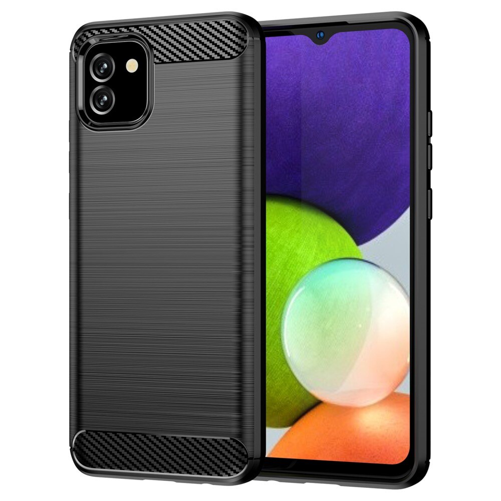 Hoesje TPU Brushed Samsung Galaxy A03 Zwart